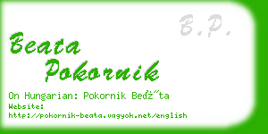 beata pokornik business card